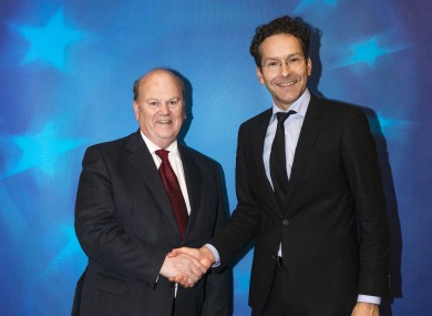 Minister Noonan with Eurogroup president Dijsselbloem today.