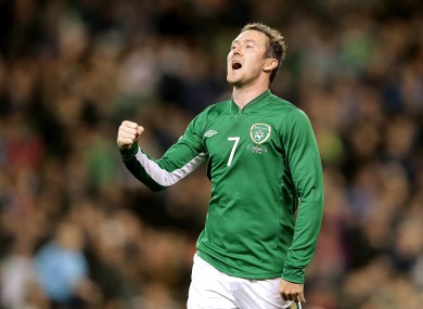 McGeady celebrates scoring last night.