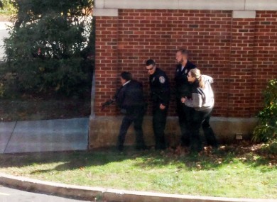 Police officers respond to a report of a suspicious person at Central Connecticut State University.