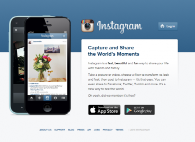 The Instagram homepage