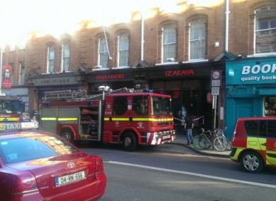 The scene outside the restaurant on the day of the fire.