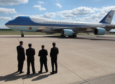 Secret Service agents watch as Barack Obama leaves on Air Force One (File photo)