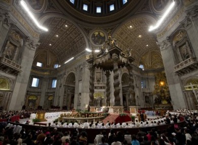 Pope Francis blesses a mosaic dedicated to Filipino St. Pedro Calungsod, in St. Peter's Basilica at the Vatican.