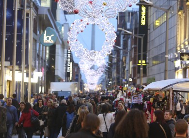 Christmas shoppers on Henry Street in Dublin.