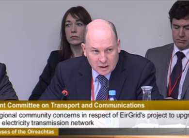 Eirgrid CEO Fintan Slye speaking to the committee today.