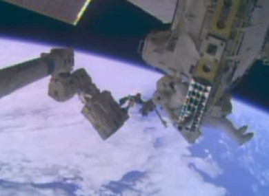 Spacewalk taking place at the moment.