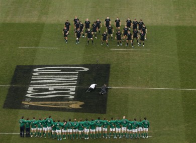 Ireland's rugby stars face the haka in November.