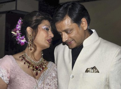Indian Junior Foreign Minister Shashi Tharoor and his wife Sunanda Pushkar pictured in 2010