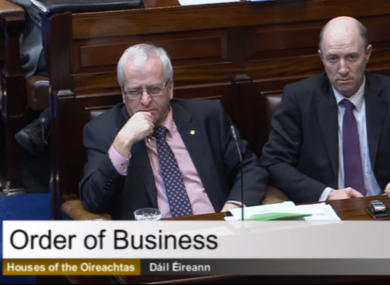 Mattie McGrath (L) in the Dáil today