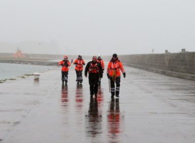 Members of the Irish Coastguard on the East Pier in Howth, Dublin, during a search for a jogger which turned out to be a false alarm.