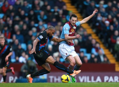 Kovak facing Danny Gabbidon of Crystal Palace on St Stephen's Day.