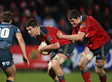 Holland and Nagle in action against the Scarlets in December.