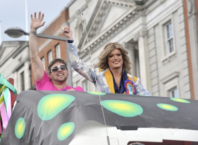 Panti (right) at the Dublin Pride Parade in 2010.