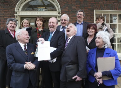 Some of the independent TDs involved in the loose alliance at a press event in Dublin yesterday.