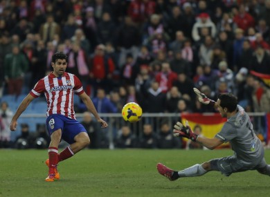 Diego Costa scores Atletico's second.
