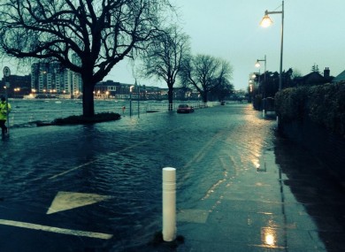Flooding at O'Callaghan Strand in Limerick this morning