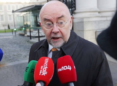 Minister for Education Ruairi Quinn arriving at cabinet this morning.
