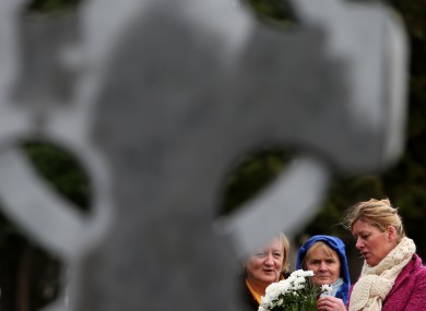 Flowers left at the graveside today