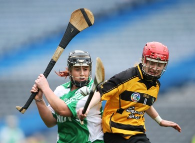 Ballyhale Shamrocks' Kellyanna Cottrell and Grainne Kenneally of Lismore.