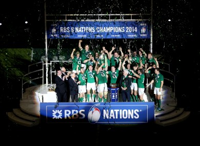 Ireland celebrate their Six Nations triumph last weekend.