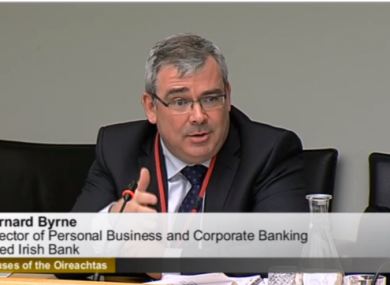 AIB's Bernard Byrne at the jobs committee today.