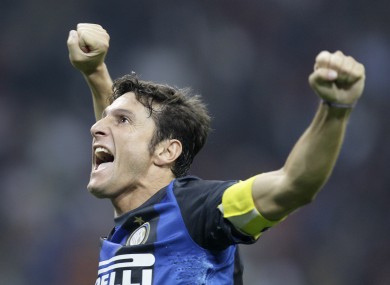 Golden oldie: Inter Milan's Argentine defender Javier Zanetti.