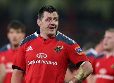 Coughlan has started six of Munster's seven Heineken Cup games so far this season.