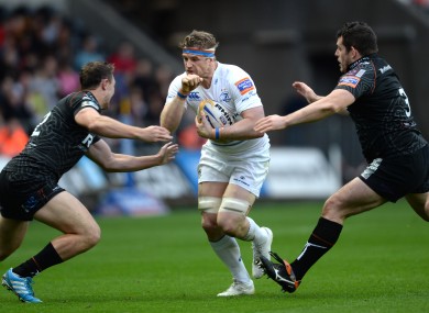 Jamie Heaslip leads the charge for Leinster at Liberty Stadium.