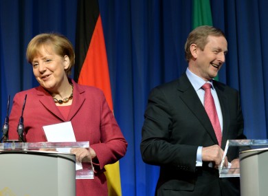 Sure we're great friends: Angela Merkel and Enda Kenny at the EPP conference in Dublin in March.