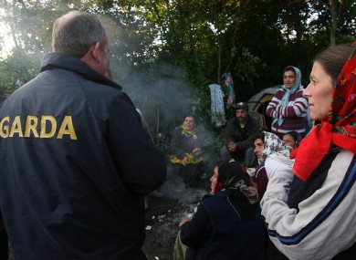 Immigration officers remove and deport almost 60 Roma people at a camp in Ballymun, Dublin in 2007.