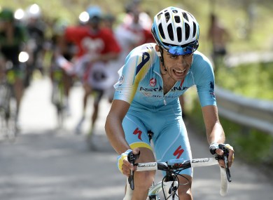 Italy's Fabio Aru pedals on his way to win the 15th stage of the Giro D'Italia.
