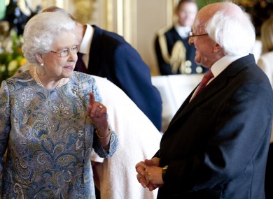 President Michael D Higgins with Queen Elizabeth II during the President's State Visit to the United Kingdom.