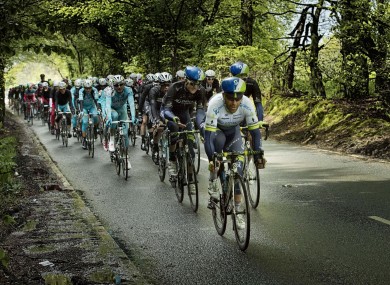 The peloton make their way out of Armagh and towards Dublin.