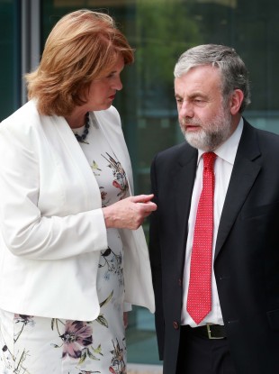 Joan Burton chats to President of SIPTU Jack O'Connor.