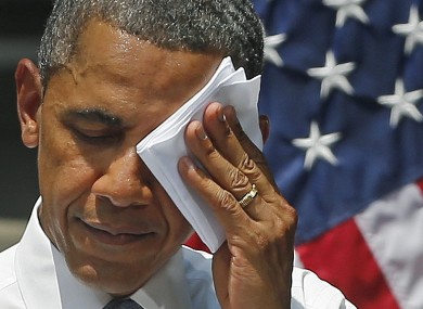 Obama speaking in Washington last month about climate change.