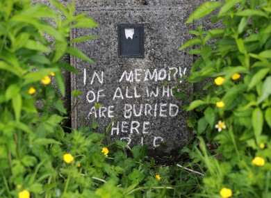 A memorial stone near the Tuam home where it is believed the bodies of children lie.
