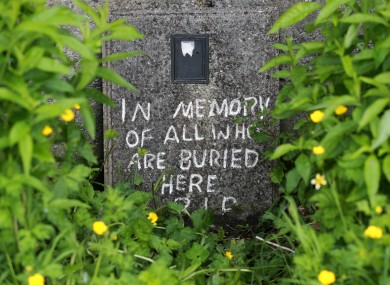 A memorial stone at the mother-and-baby home in Tuam.