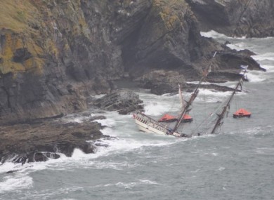 The lifeboats released as the boat ran aground last July.