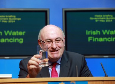 Environment Minister Phil Hogan at the launch of the Government's water charges programme.
