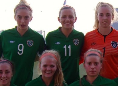 McCabe (back row middle) before the win over Sweden.