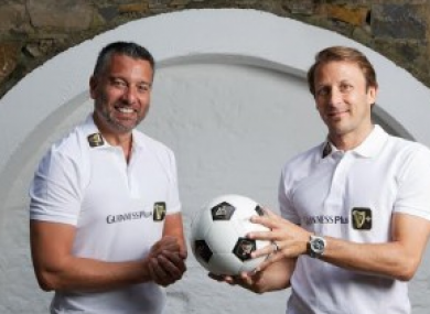 Guinness Plus brings football legends to Dublin: Sky Sports La Liga pundits Gaizka Mendieta and Guillem Balague visit the Manor Inn, Swords.