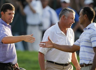 Harrington and Woods during the second round of the 2009 PGA Championship.