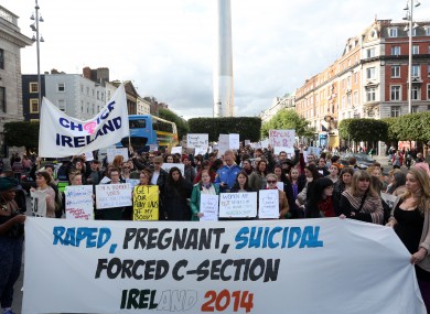 FILE: A pro-choice protest that took place yesterday in Dublin.