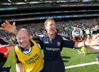 Jack O'Connor celebrates Kerry's victory with Alan O'Sullivan.