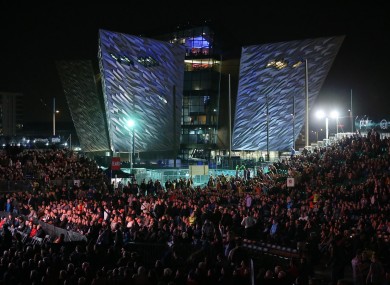 16,000 fans packed the outdoor arena in Belfast's Titanic Quarter on Saturday night.