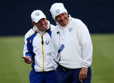 Paul McGinley with Sam Torrance during Saturday's play.