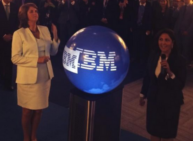 Tánaiste Joan Burton at the opening of the new IBM digital sales centre today.