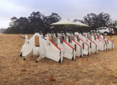 The drones Google used for Project Wing, which uses drones to deliver items and goods to people in rural areas.