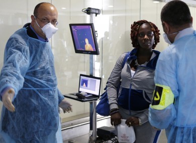 Ebola screening in an Moroccan airport