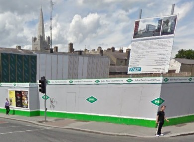 The site at Kevin Street earmarked for the new development. The old Garda station is situated next door.